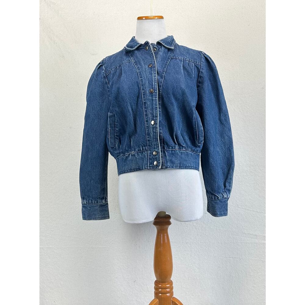 Vintage 80's Krazy Krinkle Women's Medium Blue Denim Jacket Size Medium
